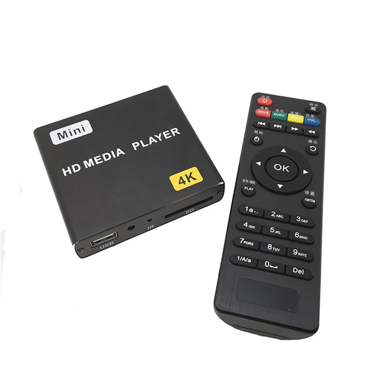 JEDX X1 4K Full HD 1080P Mini Media Player with HDMI+AV+USB+SE Auto Play - US Plug-4