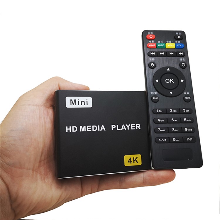 JEDX X1 4K Full HD 1080P Mini Media Player with HDMI+AV+USB+SE Auto Play - US Plug-5