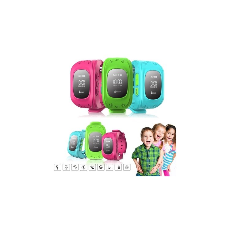 Q50 Children Smart Watch Kids Wrist Watch with Safety Monitoring GPS Tracker SOS Support SIM for IOS Android - Green-3