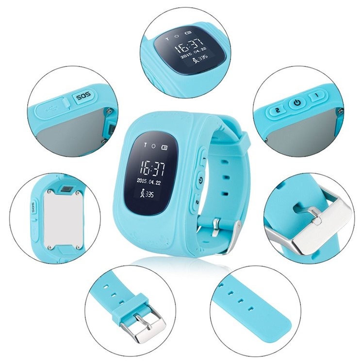 Q50 Children Smart Watch with Safety Monitoring GPS Tracker SOS Support SIM for IOS Android - Baby Blue-7