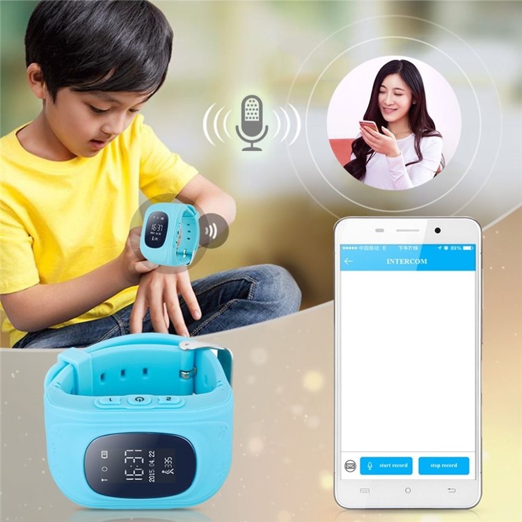 Q50 Children Smart Watch with Safety Monitoring GPS Tracker SOS Support SIM for IOS Android - Baby Blue-8