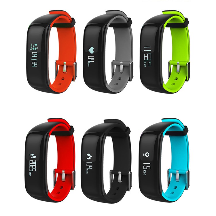 P1 Blood Pressure Heart Rate Monitor Smart Sports Bracelet IP67 Waterproof (CE/RoHS) - Black-4