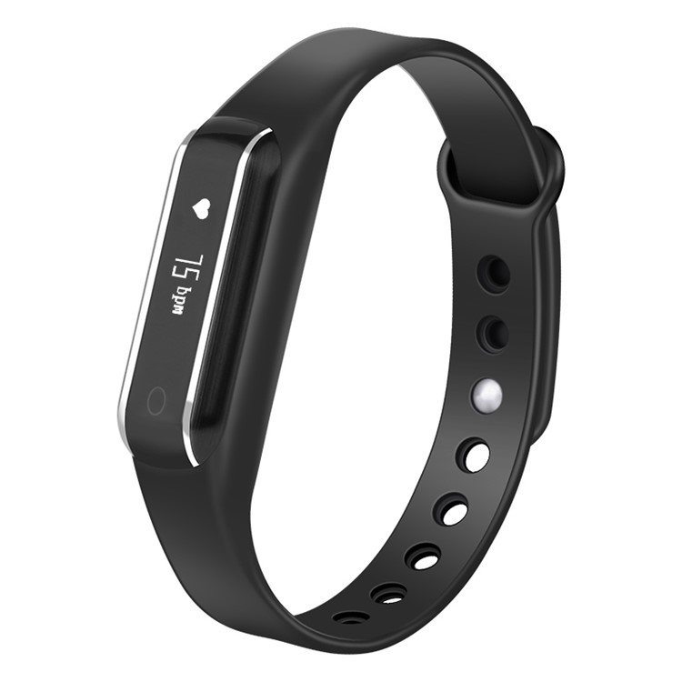 Dynamic Heart Rate Monitor 0.69-inch Bluetooth Smart Fitness Bracelet Touch Control - Black-1