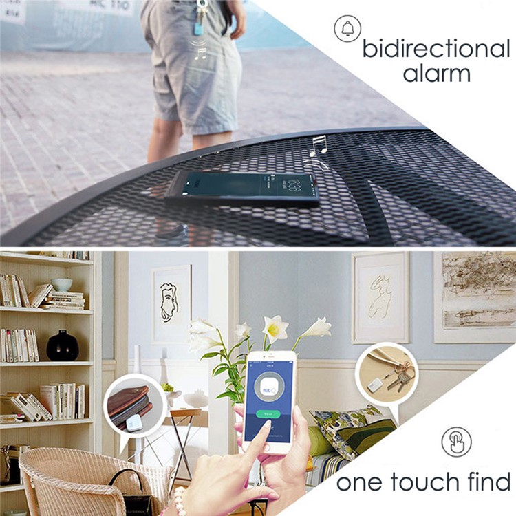 NUT Mini Smart Tracker Intelligent Bluetooth 4.0 Bidirectional Alarm Key Wallet Finder - White-4