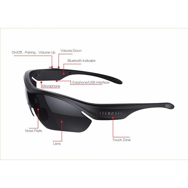 LEAPOWER K2 Smart Wireless Bluetooth Sunglasses Headphone Polarized Eye-wear Voice Control Headset-6