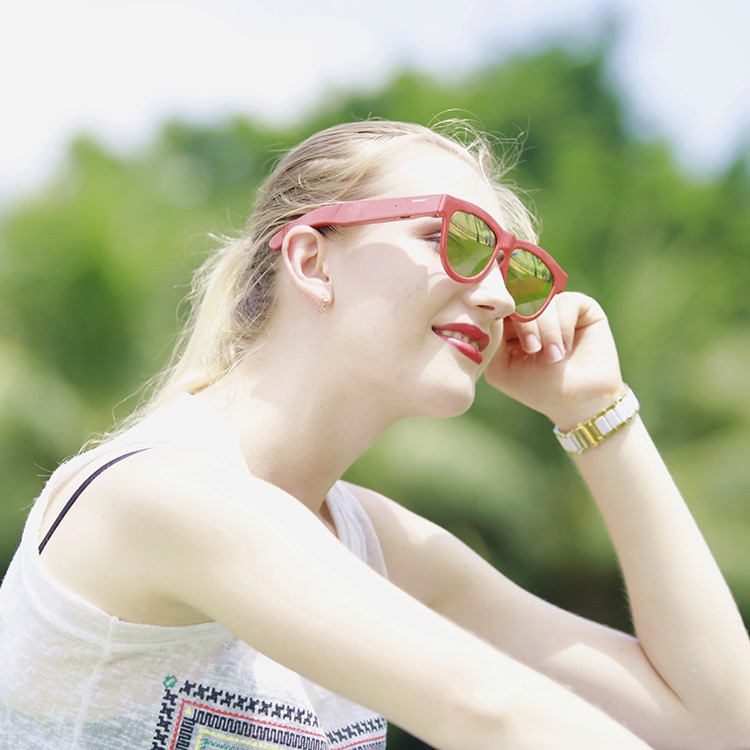 WAKEMAN Bone Conduction Bluetooth V4.0 Anti-sleep Smart Sunglasses Supports Hands-free Call-13