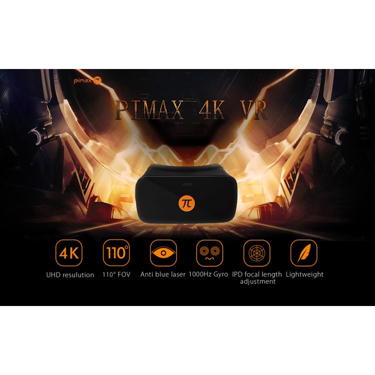 PIMAX 4K UHD Virtual Reality 3D PC Headset 110 Degree FOV 3840 x 2160P 8.29MP IPD Adjustment VR-13