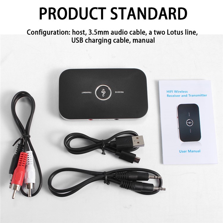 Bluetooth Wireless Receiver Transmitter with 3.5mm Audio-in - Black-6
