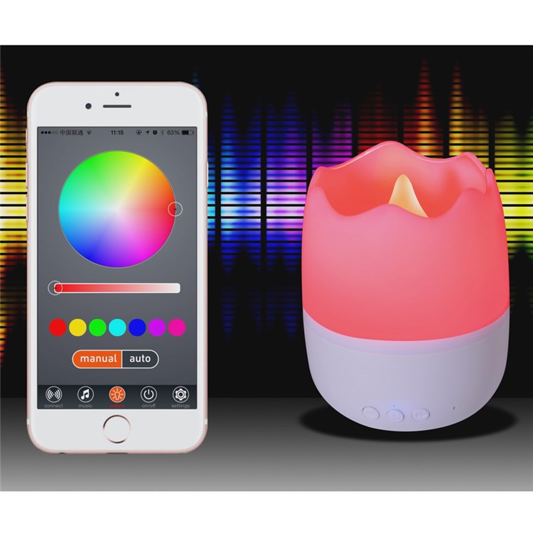 E15-CS02WH App Control Color Changing Candle Speaker Bluetooth Smart LED Light - White-14