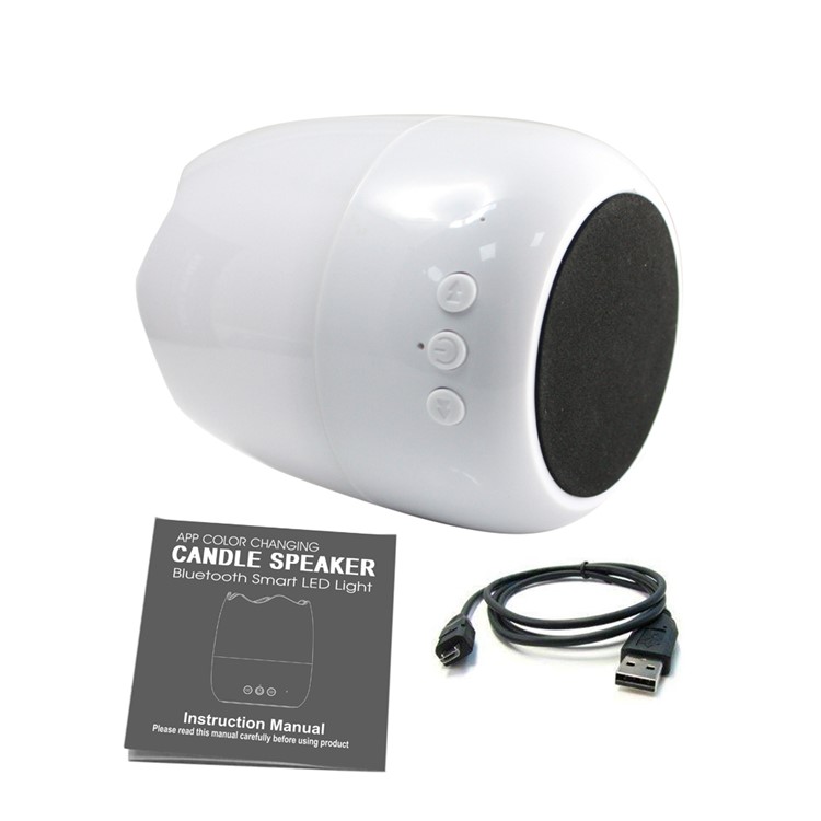 E15-CS02WH App Control Color Changing Candle Speaker Bluetooth Smart LED Light - White-9