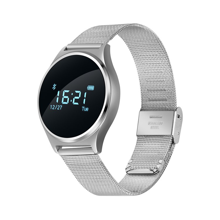 

M7 Bluetooth Smart Sports Watch with Heart Rate/Blood Pressure Monitor - Silver Color Steel Band