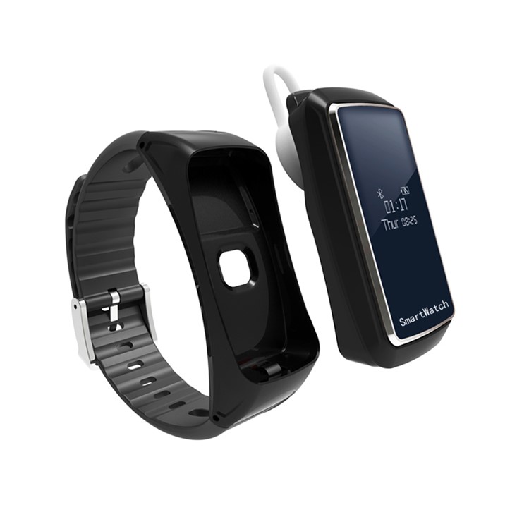 B2 Smart Sports Bracelet Bluetooth Headset 0.66-Inch Touch Screen for IOS Android - Black-3