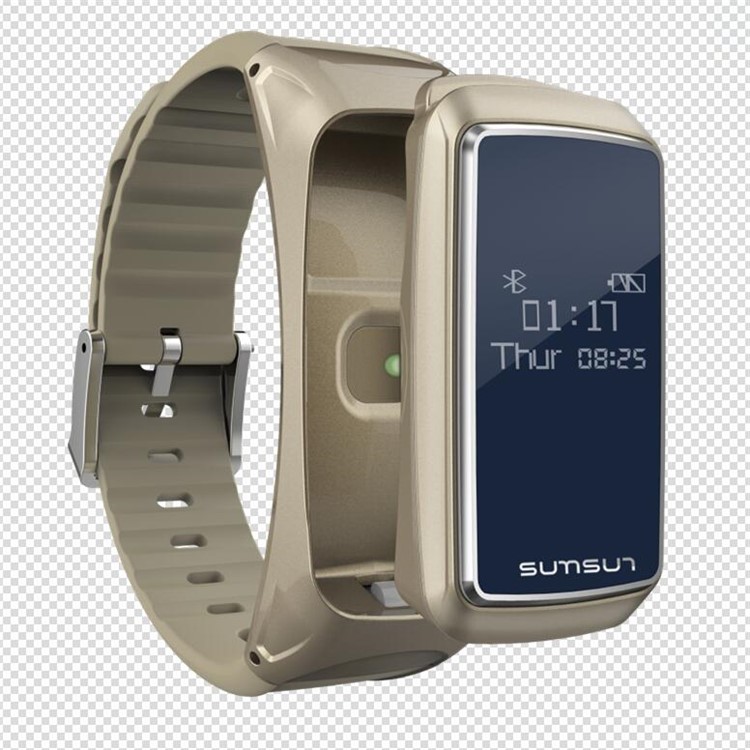 B2 Smart Bluetooth Fitness Wristband Headset with Pedometer Sleep Monitor - Gold Color-2