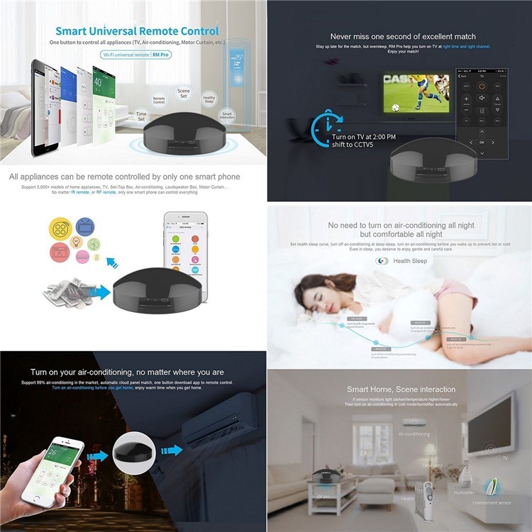 RM-Pro Smart Home Automation Learning Universal WiFi IR RF Remote Control for iOS Android Smartphones - EU Plug-6