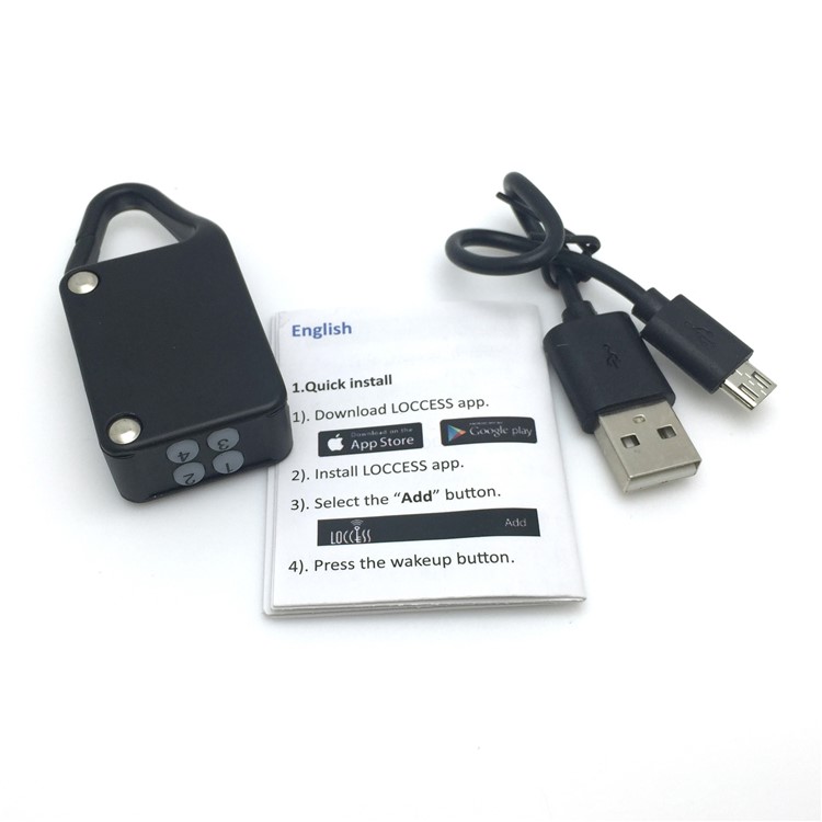Key-less Bluetooth Smart Automatic Secure Padlock for iOS Android Devices - Black-7