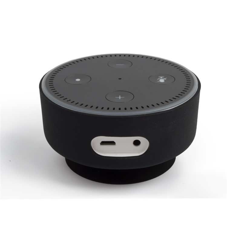 Desktop Suction Cup Silicone Protective Case for Amazon Echo Dot 2 - Black-2