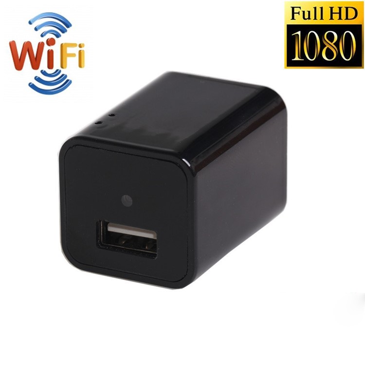

Mini WiFi 1080P HD Wireless Real-time Remote See Live Nanny Cam Video Recorder USB Wall Charger - EU Plug