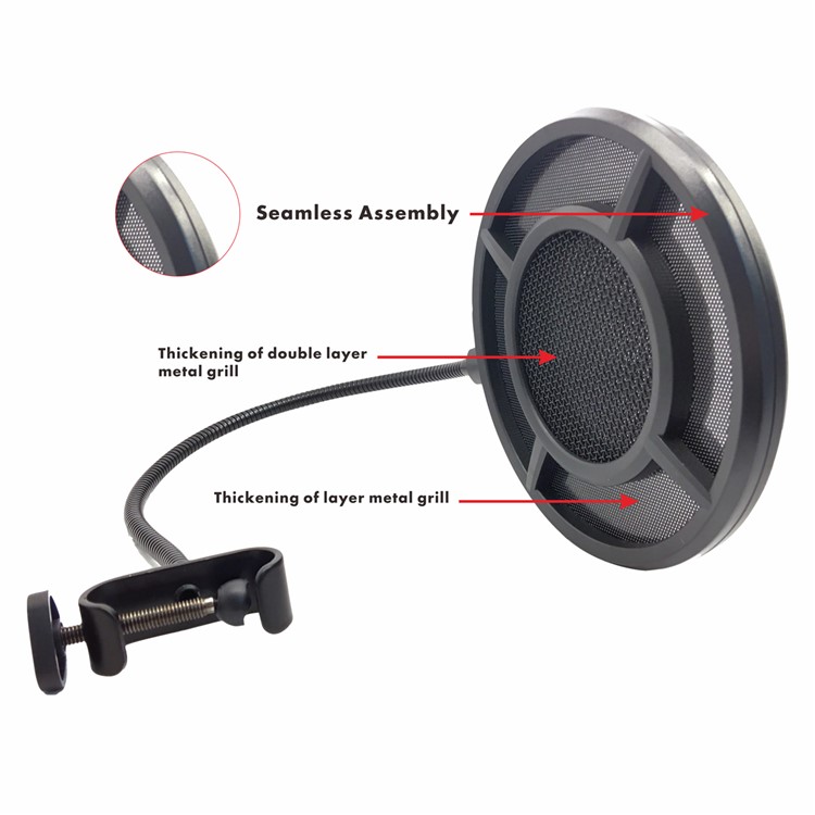 PS-1 Flexible Microphone Windshield Windscreen Mic Pop Filter Shield Cover for Speaking Karaoke Singing-2