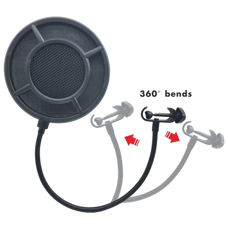 PS-1 Flexible Microphone Windshield Windscreen Mic Pop Filter Shield Cover for Speaking Karaoke Singing-3