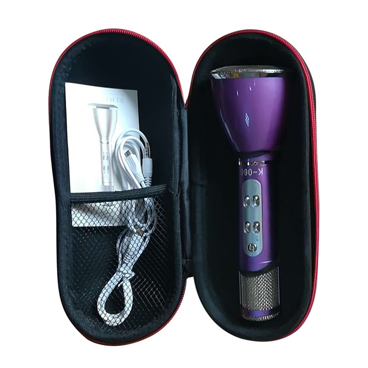 K066 Bluetooth Microphone Speaker Karaoke KTV Wireless Portable Microphone - Purple-1