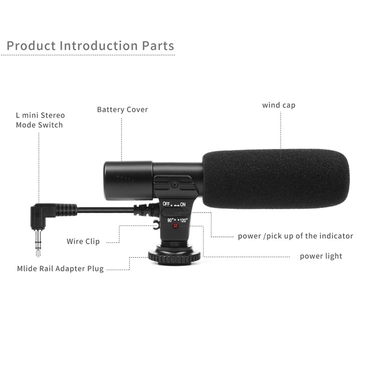 SHOOT Photography Interview Stereo Microphone Voice Recorder for Digital Camera Camcorder-4