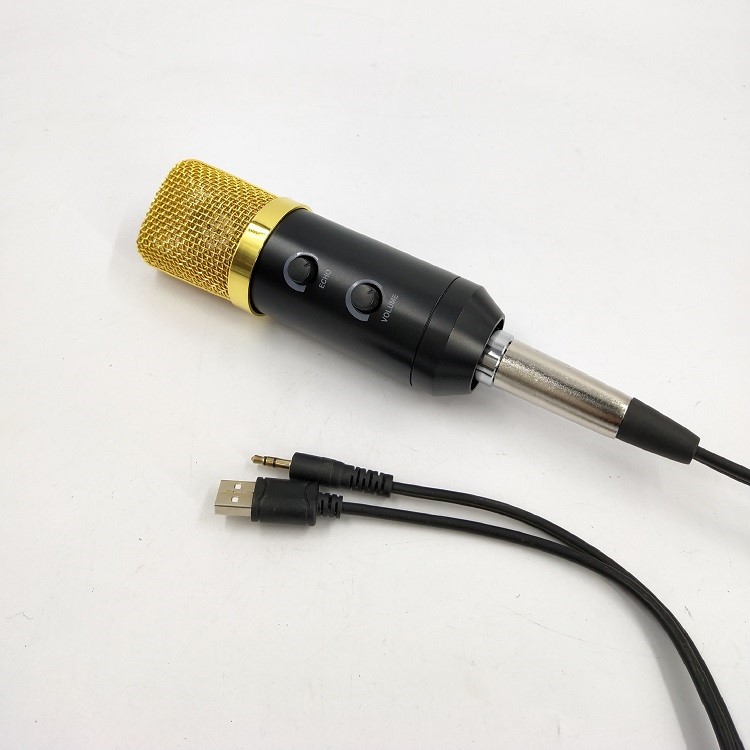 Audio USB Condenser Microphone Sound Recording Vocal Microphone - Gold-4