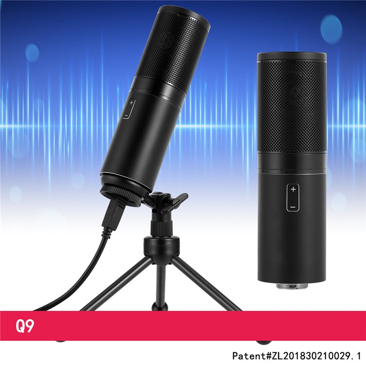 Q9 Desktop USB Condenser Microphone with LED Indicator-6