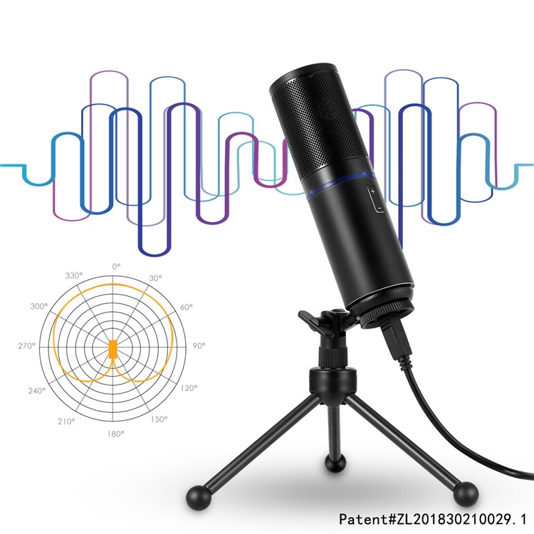 Q9 Desktop USB Condenser Microphone with LED Indicator-9