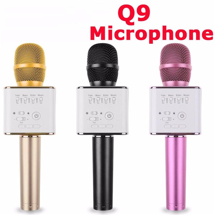 Q9 Portable Wireless Bluetooth Karaoke KTV Microphone Speaker for iPhone Samsung - Gold Color-16