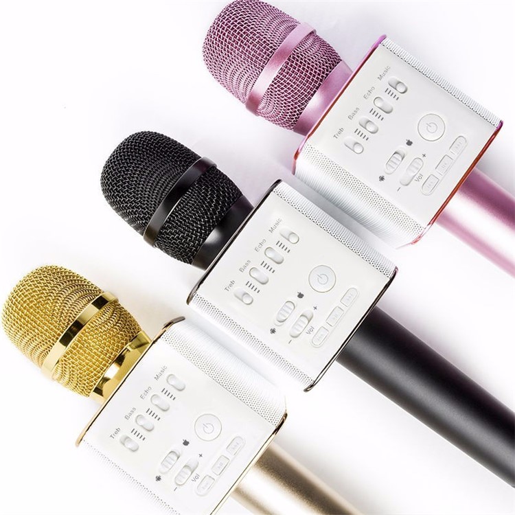 Q9 Portable Wireless Bluetooth Karaoke KTV Microphone Speaker for iPhone Samsung - Gold Color-6