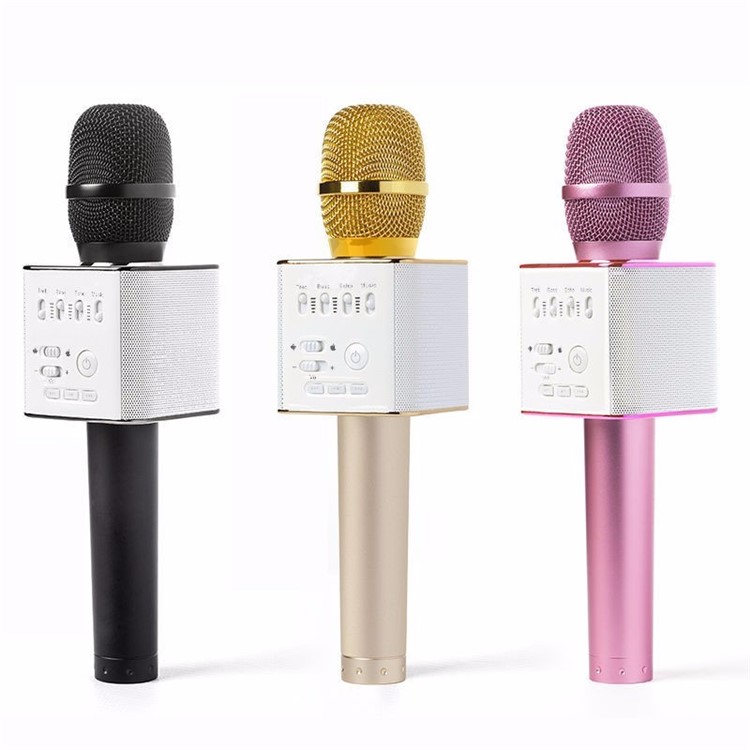 Q9 Portable Wireless Bluetooth Karaoke KTV Microphone Speaker for iPhone Samsung - Gold Color-7