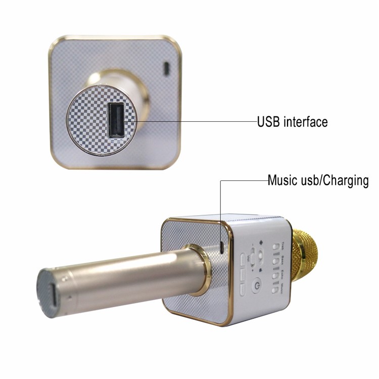 Q9 Portable Wireless Bluetooth Karaoke KTV Microphone Speaker for iPhone Samsung - Gold Color-8
