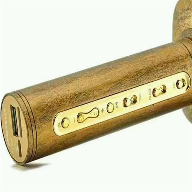 JY-51 Retro Style Magic Karaoke Microphone Player Bluetooth Microphone Speaker Record Music - Gold-2