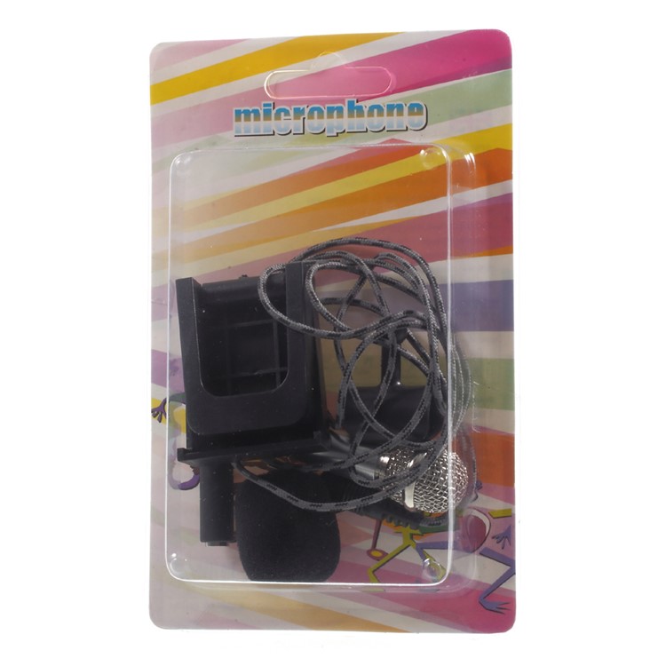 Voice Recording Chatting Mini Microphone Mic with Holder Stand for Mobile Phone Laptop Notebook - Silver-11