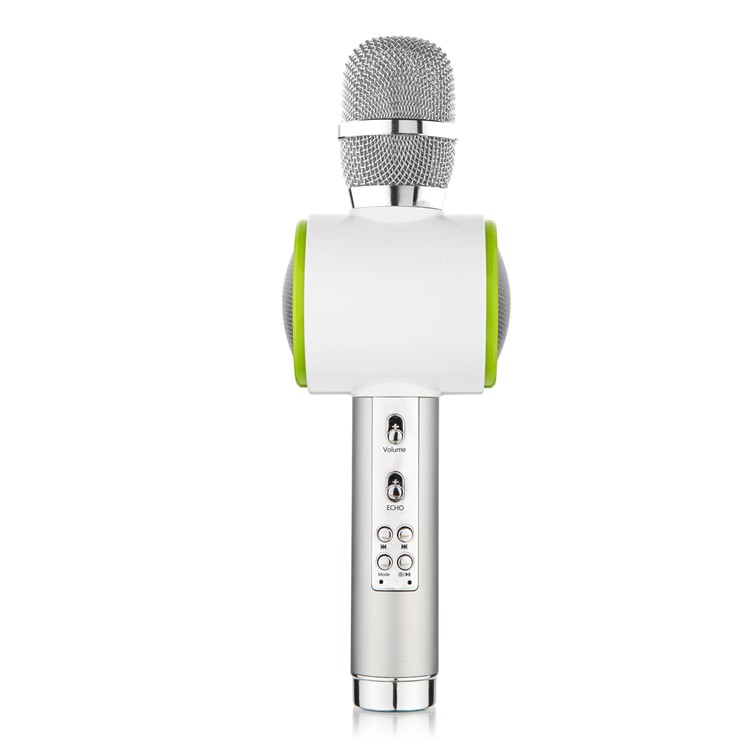 Q911 Handheld Bluetooth Wireless Karaoke Microphone Car Kit FM Transmitter - Silver-3