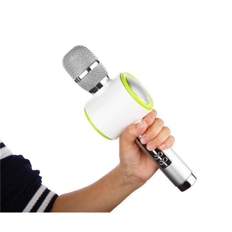 Q911 Handheld Bluetooth Wireless Karaoke Microphone Car Kit FM Transmitter - Silver-9