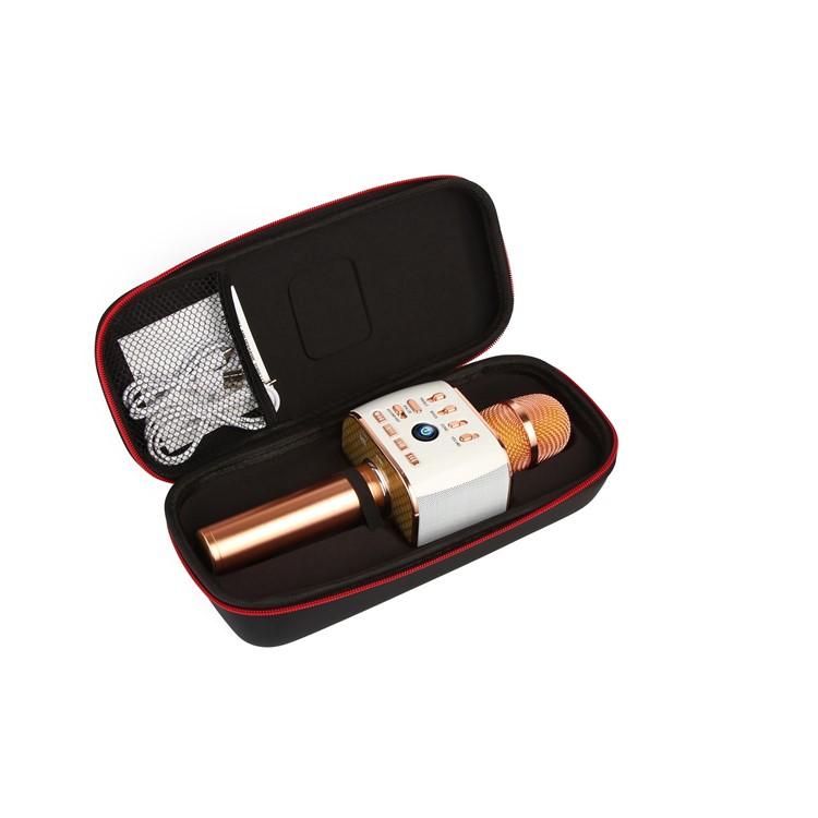 Q900 Mobile Phone Dual Speaker Wireless Bluetooth Karaoke Microphone for KTV Singing Recorder - Purplish Red-8