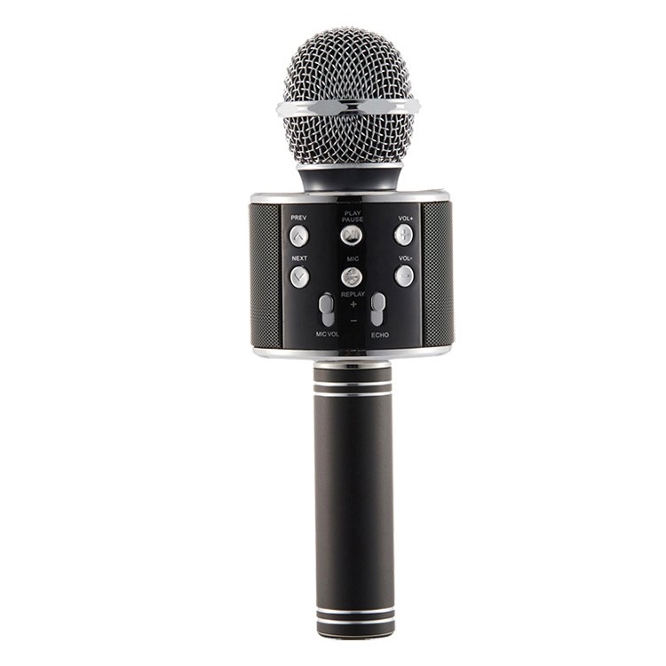WS-858 5W Mobile Phone Wireless Bluetooth Microphone Karaoke Recorder, Support TF Card / AUX-in - Black-1