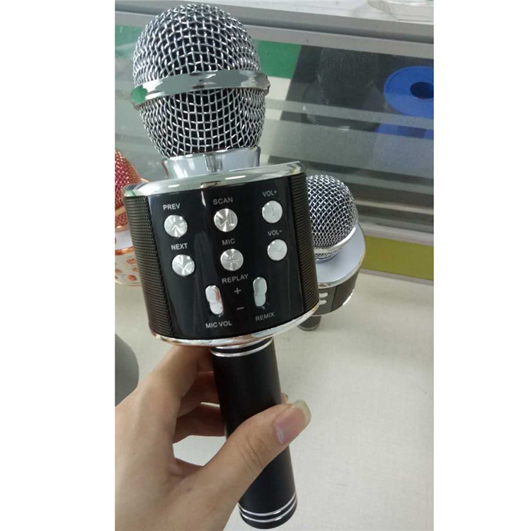 WS-858 5W Mobile Phone Wireless Bluetooth Microphone Karaoke Recorder, Support TF Card / AUX-in - Black-2
