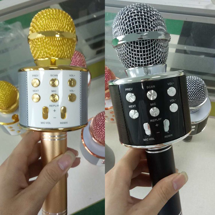 WS-858 5W Mobile Phone Wireless Bluetooth Microphone Karaoke Recorder, Support TF Card / AUX-in - Black-3