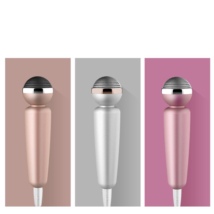 IK 2 in 1 Mini Portable Microphone with 3.5mm Stereo Earphone for Phone Tablet Computer - Silver-4