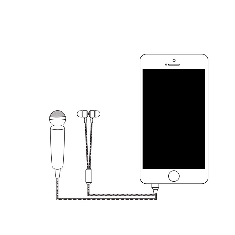 IK 2 in 1 Mini Portable Microphone with 3.5mm Stereo Earphone for Phone Tablet Computer - Silver-6