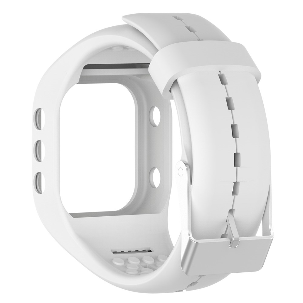 For Polar A300 Watch Band Soft Silicone Wrist Pin Buckle Watchband Replacement - White-1