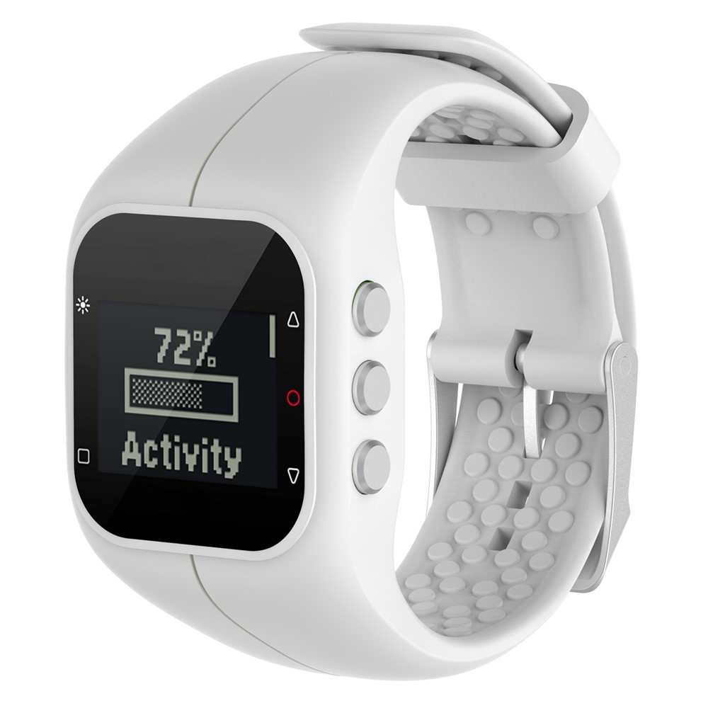 For Polar A300 Watch Band Soft Silicone Wrist Pin Buckle Watchband Replacement - White-2