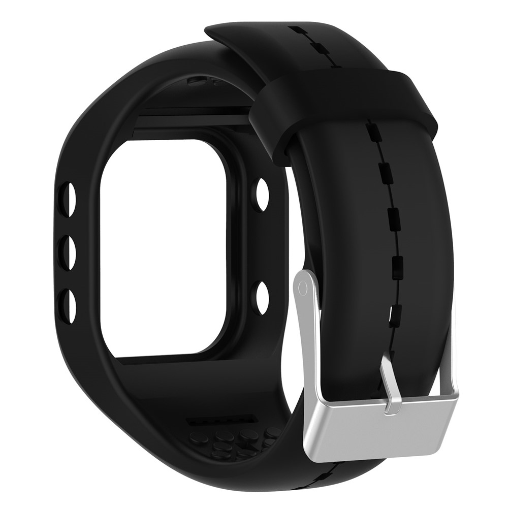 For Polar A300 Pin Buckle Silicone Wrist Watchband Replacement - Black-1