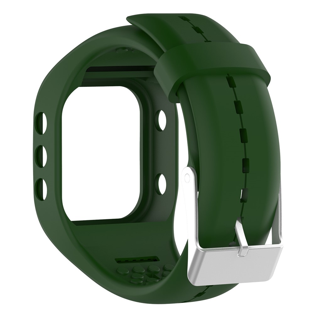 For Polar A300 Silicone Watch Band Soft Silicone Wrist Watchband Replacement - Army Green-1