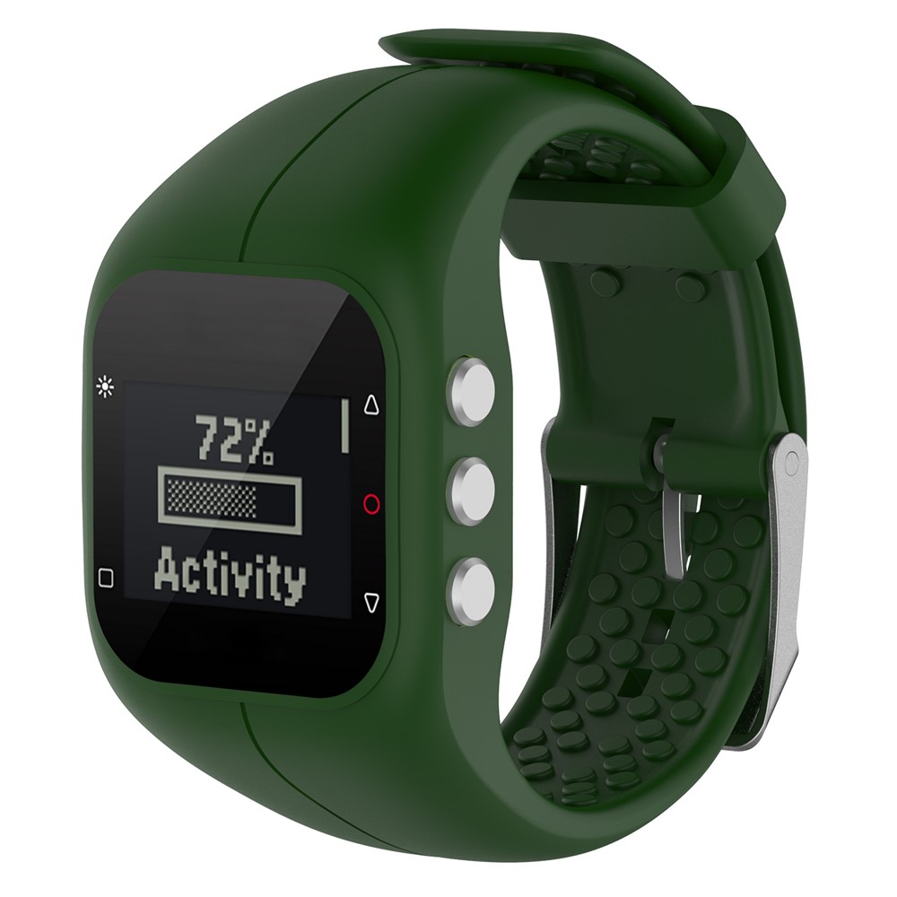For Polar A300 Silicone Watch Band Soft Silicone Wrist Watchband Replacement - Army Green-2