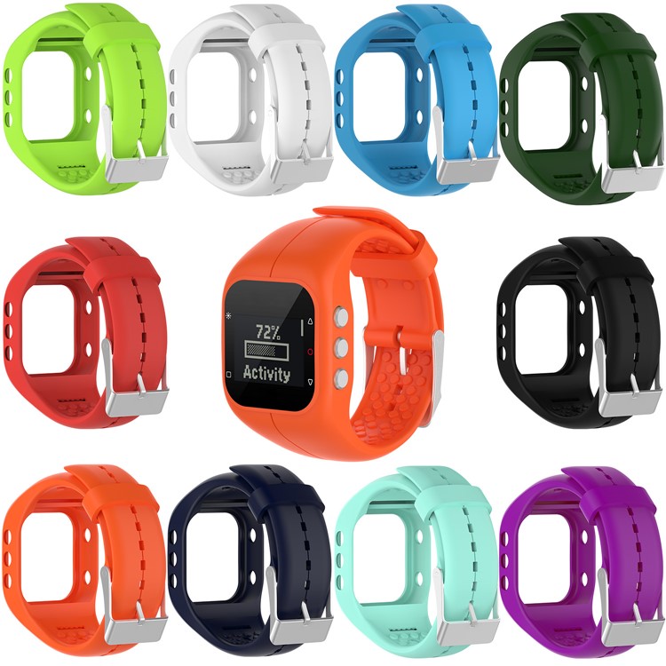 Pin Buckle Soft Silicone Wrist Watchband Replacement for Polar A300 - Cyan-4