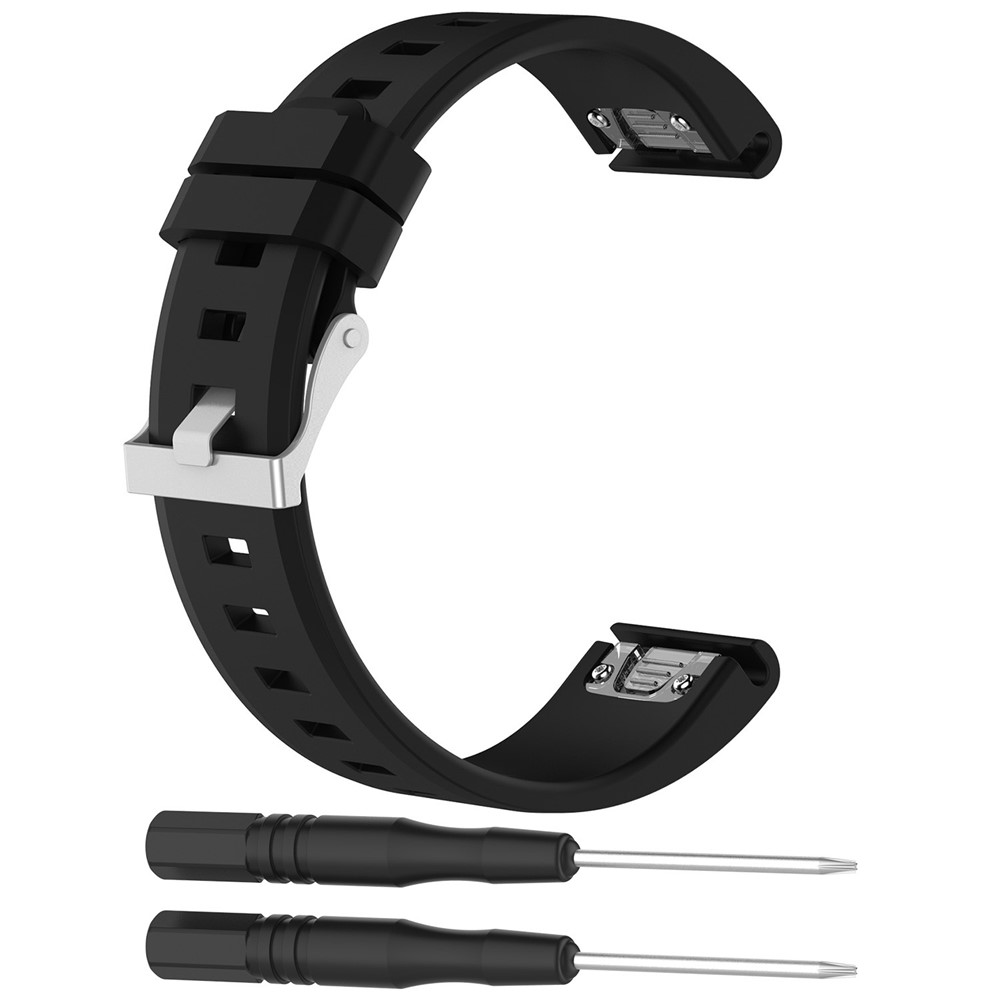 Rhombus Textura Relógio Banda Alça De Silicone Suave Relógio De Pulso Substituição Para Garmin Fenix5 / Forerunner 935. - Preto