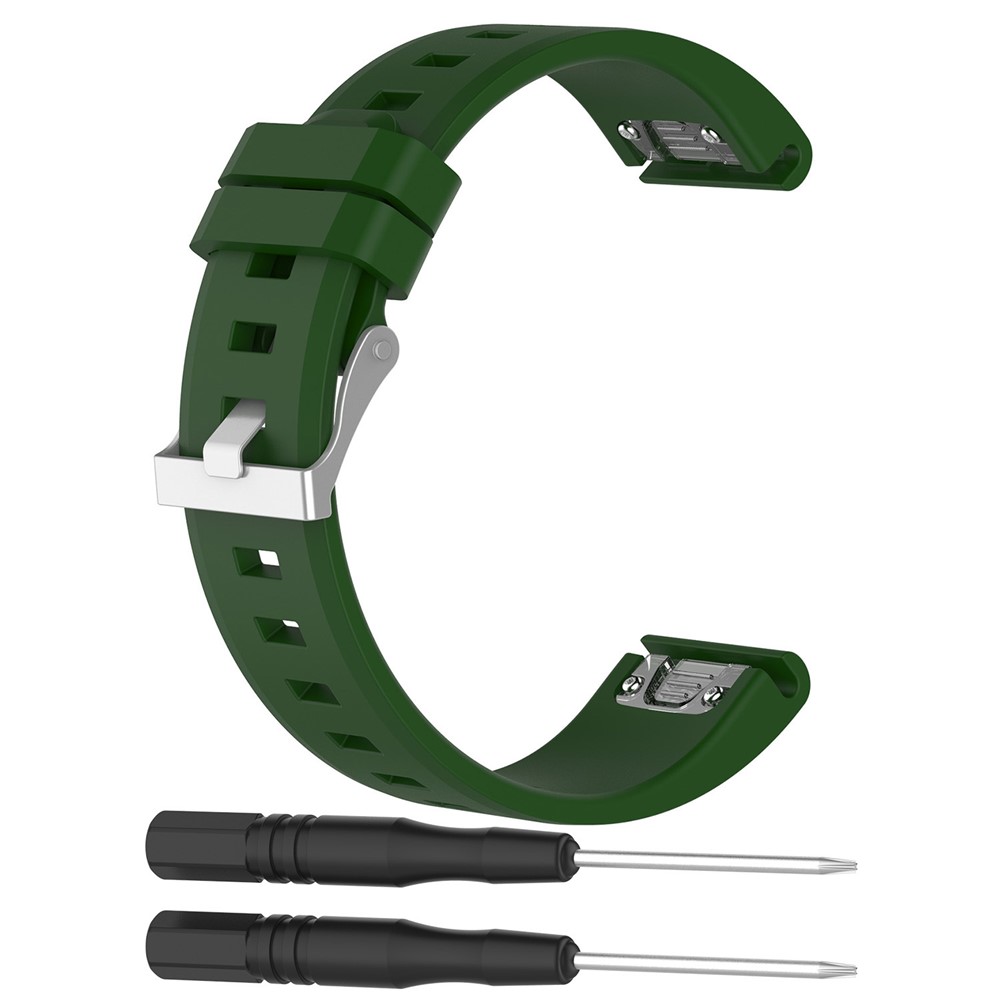 Rhombus Texture Soft Silicone Wrist Watch Band Strap Watchband Replacement for Garmin fenix5 / forerunner 935 - Army Green-1